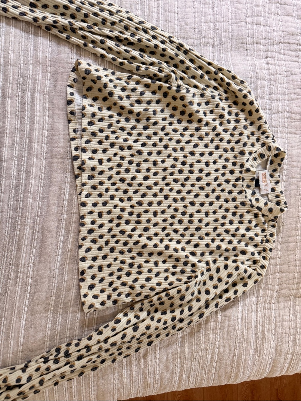 Beach Riot Cream Long Sleeve Polka Dot Top